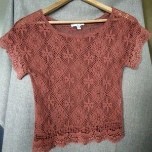 Cotton On Crochet Top - Terra Cotta